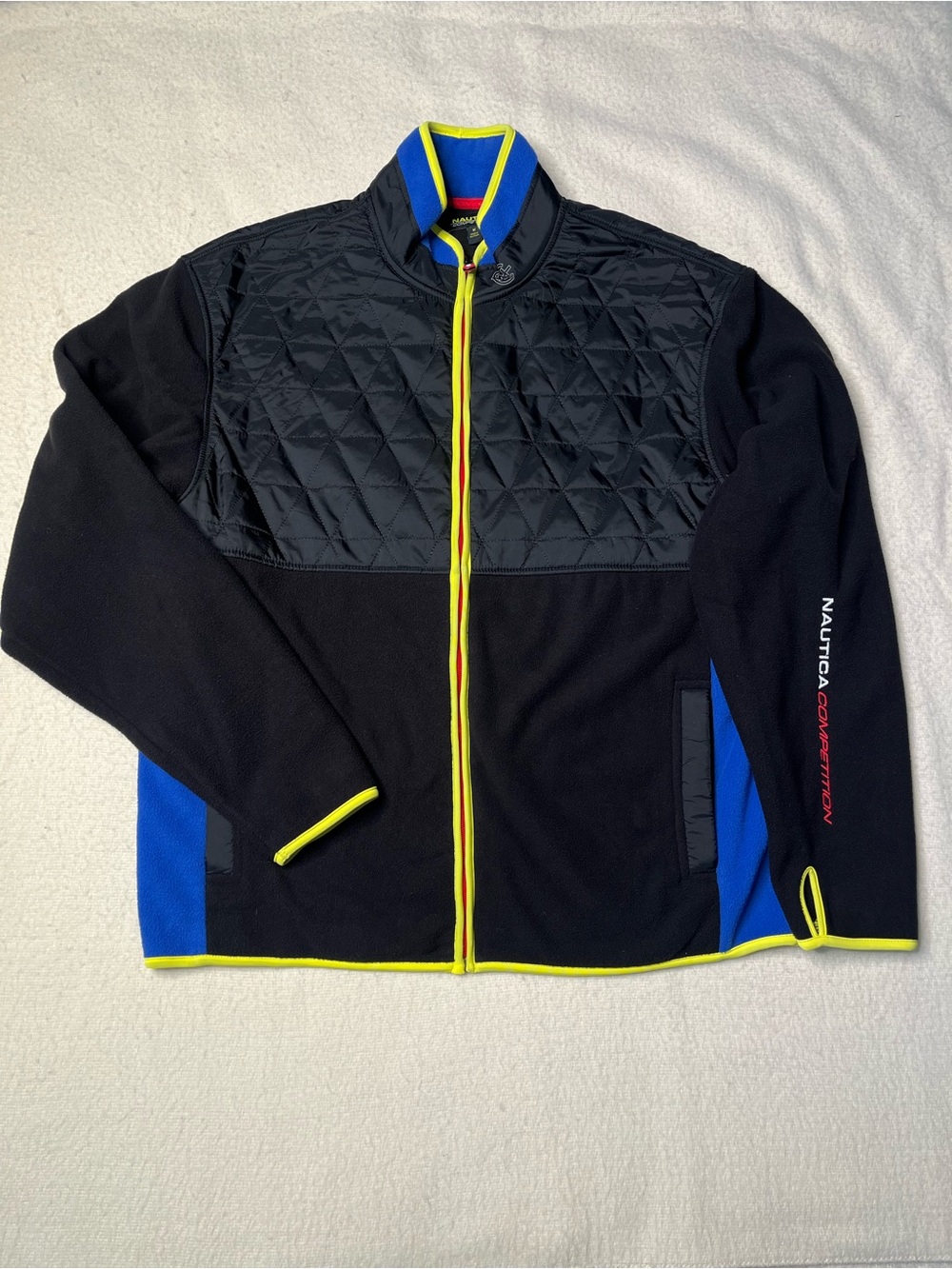 Nautica Competition Sustainably Crafted Full-Zip Mock-Neck Jacket Mens M Vintage